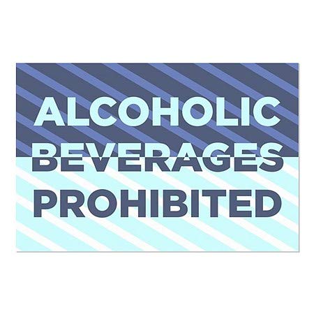 Cgsignlab | משקאות אלכוהוליים אסורים -חלון כחול נצמד בחלון | 27 x18